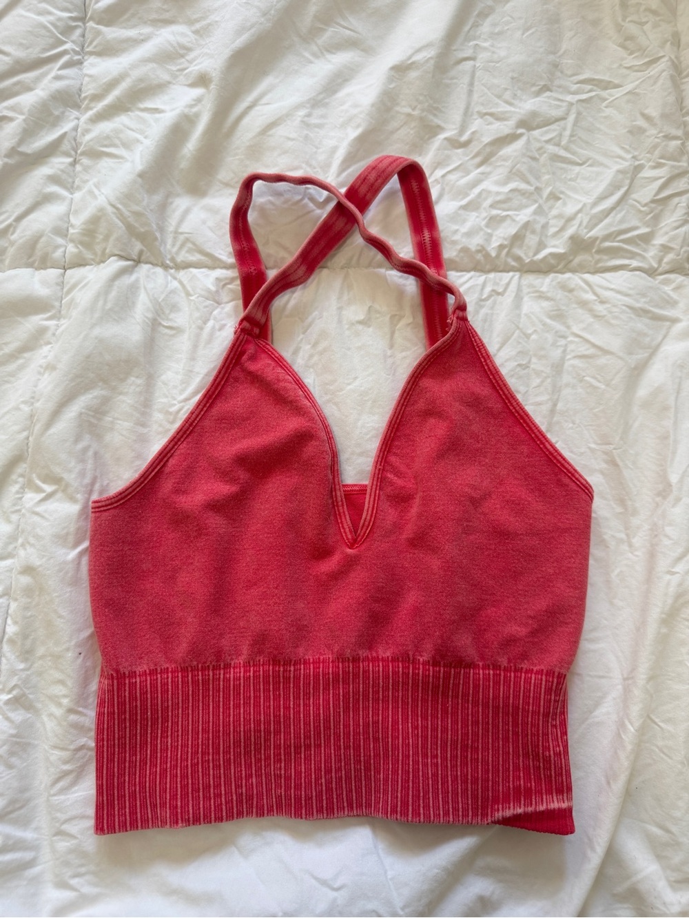 Free People Good Karma Crop Top Red V-Neck